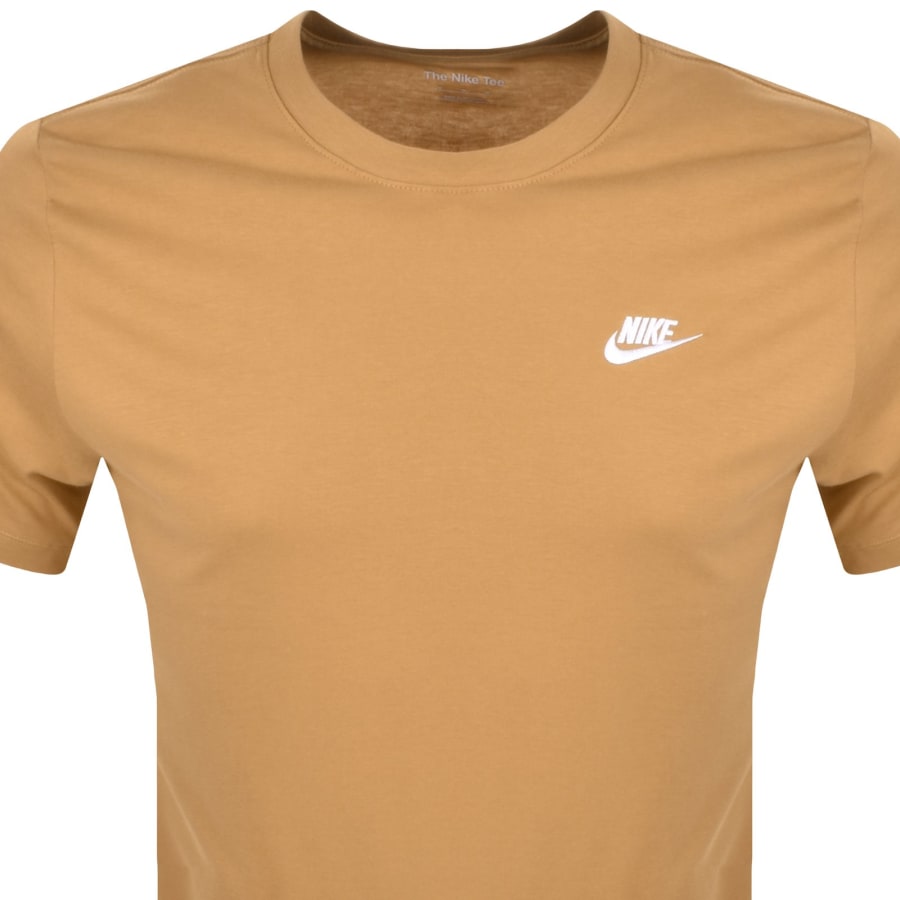 Nike Crew Neck Club T Shirt Brown